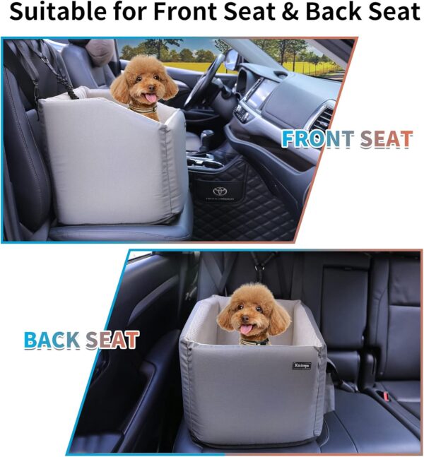 Memory Foam Booster Dog Car Seat for Small Dogs, Elevated Dog Booster Seat with Washable Removable Cover, Dog Car Seat Bed with Pocket, for Front Seats and Back Seats - Image 4