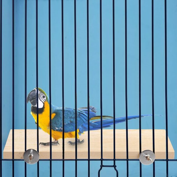 Okllen 3 Pack Wood Bird Platform, Parrot Wood Platform, Wood Pet Climbing Platform Playground Cage for Conure, Chinchilla, Parakeet, Budgie, Cockatiel - Image 6