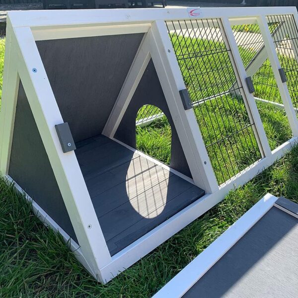 Bunny Business Pet Supplies Apex Run with Enclosure Rabbit/Guinea Run Hutch Hutches, 4ft Triangular Runs (GREY-HVY) - Image 8