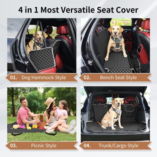 KYG Dog Car Seat Cover Hammock Dog Seat Cover with Mesh Window Durable Scratch Proof And Waterproof Car Rear Seat Protection Cover Pet Car Seat Cover For Cars/Trucks/Suv 135 X 140cm - Image 7