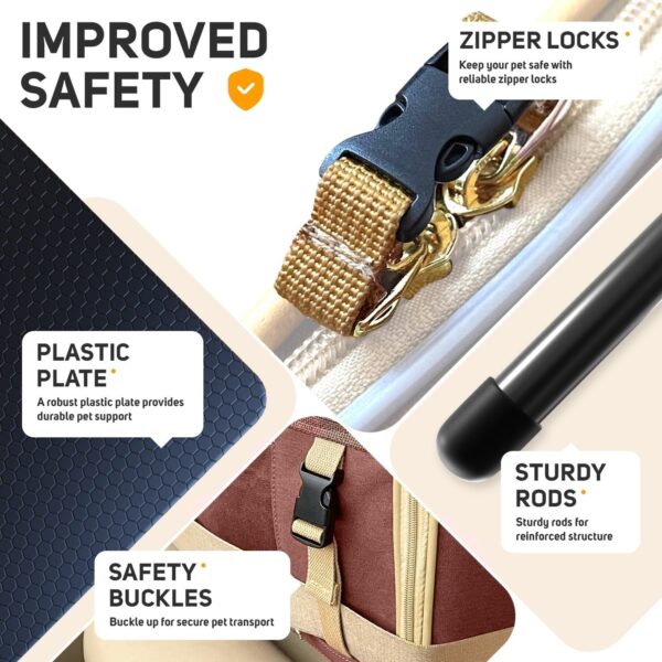 PetProved Pet Carrier Dog Carrier for Small Medium Dogs Large Cat Carrier Bag Pet Carriers for Cats Pet Carriers for Dogs Cat Bag Travel Carrier Small Dog Car Carrier Bag Foldable Pet Carrier - Image 4