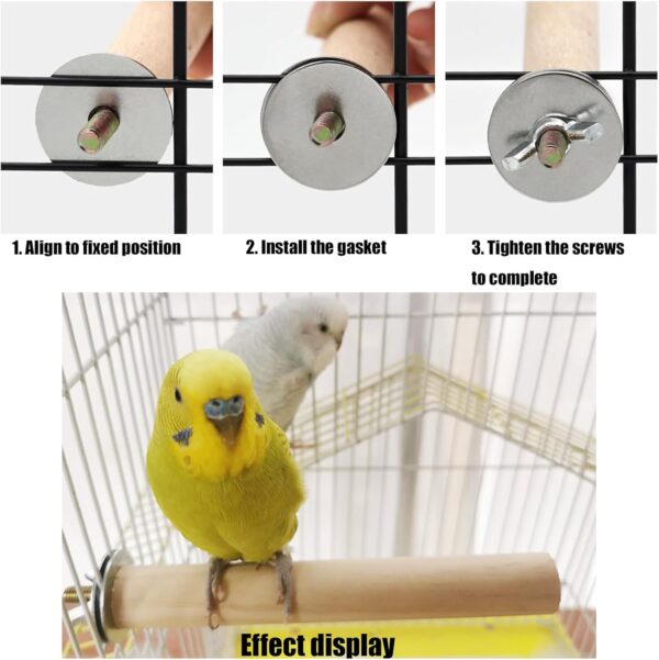 Allazone 5 PCS Natural Bird Chewing Toys Bird Foraging Shredding Toys Shredder Chewing Toy, Wooden Parrot Perch Stand Perch Bird Stand for Small Lovebirds Budgies Cockatiels - Image 3