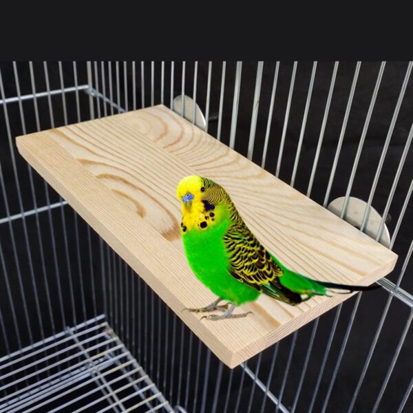 Vokowin 3pcs Pet Parrot Bird Cage Perches Square Wooden Stand for Parakeets Bird Chinchilla Hamster Guinea Squirrel Hedgehog (K93-3) - Image 4
