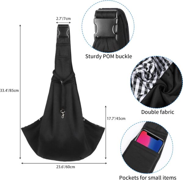 Sarsumir Dog Carrier Bag Dog Sling, Hand Free Pet Carrier for Small Medium Cat Dog, Puppy Carrier with Adjustable Shoulder Strap Puppy Sling for Travel Walking Shopping, Black - Image 2