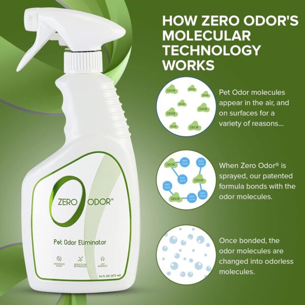 Zero Odor Pet Odor Eliminator - Air Cleaner, Purifier & Deodorizer - More Than an Air Freshener - Actually Eliminates Odors at a Molecular Level - Trigger Spray (16 ounces) - Image 4