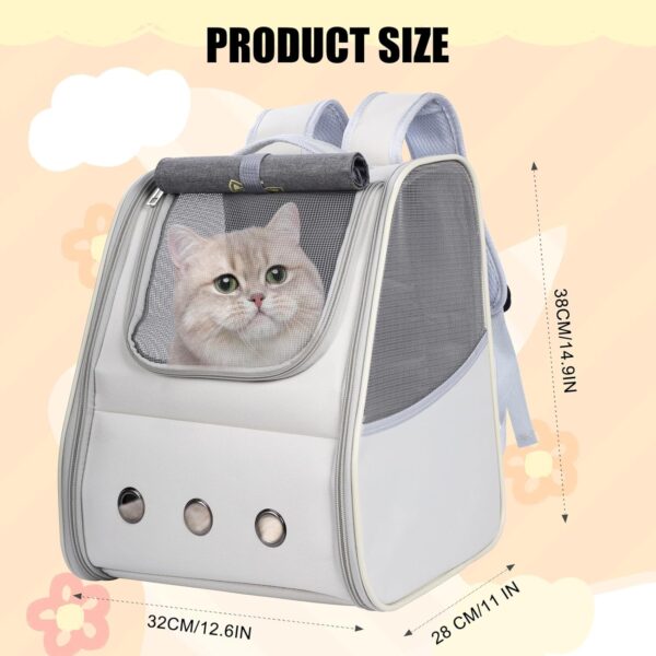 Cat Carrier Backpack, Pet Backpack Carrier for Small Cats Dogs, Breathable Dog Rucksack Cat Backpack for Hiking Travel Camping Outdoor Use - Image 3