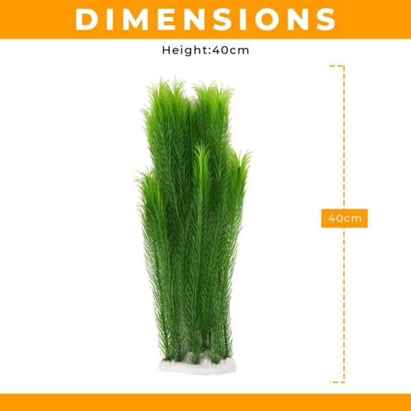 Mascot Pets 40cm Life LIke Tall Large Green Plastic Artificial Plant Wild Bush Reeds for Aquarium Fish Tank Aquatic Greenery Décor Decoration Water Grass Plants Hide - Image 3