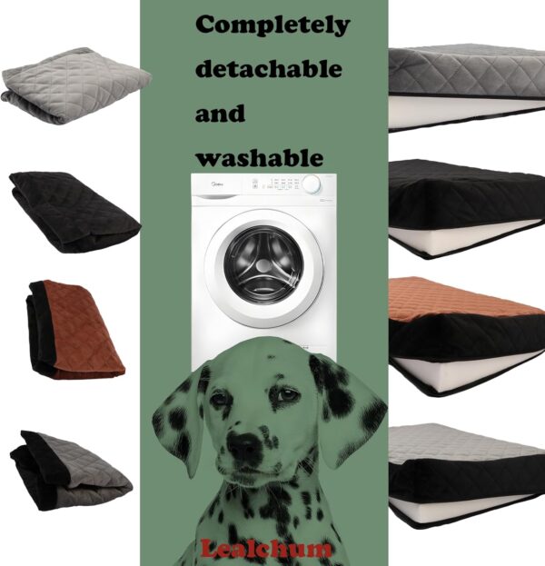 Lealchum Dog Booster Car Seat for Medium Dogs,Two Clip-On Safety Leashs Dog Car Bed for Two Small Dogs,Removable and Washable Comfy Pet Car Seat,Easy to Install and Clean (Black, Large) - Image 5