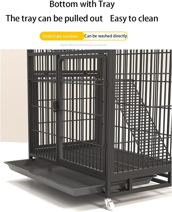 Rabbit Cage, On Wheels Bunny Cage Rabbit Hutch Pet Cage Outdoor Indoor Rabbit Cage House Guinea Pig Cage Removable Pull Out Tray - Image 4