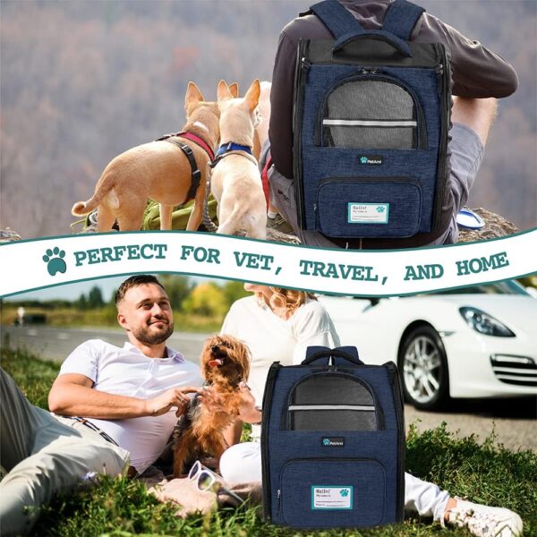 PetAmi Dog Backpack Carrier for Small Large Cat, Pet, Puppy, Ventilated Pet Hiking Backpack Travel Bag, Airline Approved Cat Backpack Carrier, Camping Biking Dog Bag Up to 18lbs Pet, Navy - Image 7