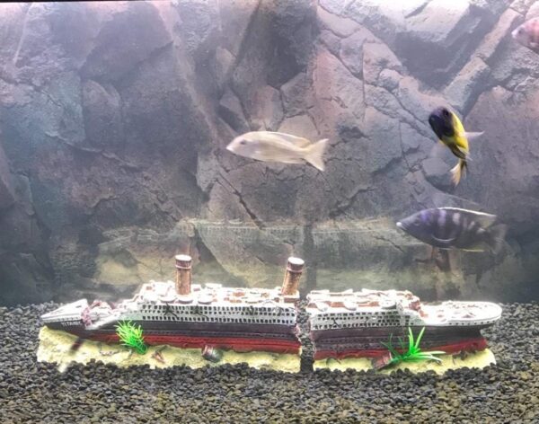 SLOCME Aquarium Titanic Shipwreck Decorations - Resin Material Ship Decorations，Fish Tank Sunken Ship Ornament Aquarium Environment Friendly Decorations - Image 3