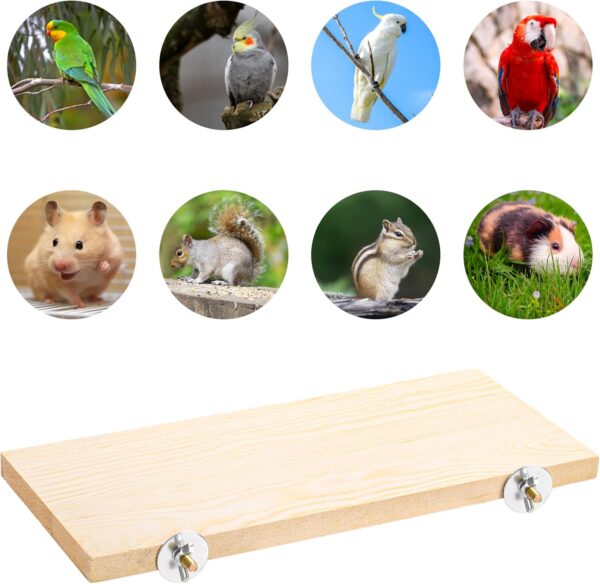 Okllen 3 Pack Wood Bird Platform, Parrot Wood Platform, Wood Pet Climbing Platform Playground Cage for Conure, Chinchilla, Parakeet, Budgie, Cockatiel - Image 5