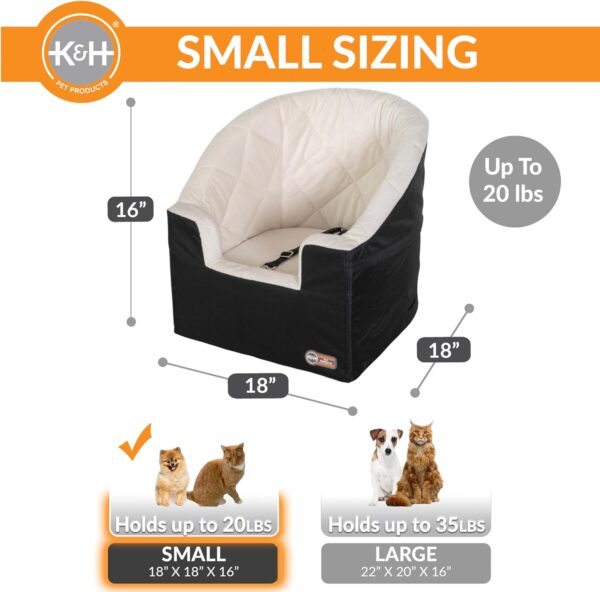 K&H Pet Products Bucket Booster Pet Seat - Dog Booster Seat Car Seat for Dogs & Cats Collapsible Small Black/Cream, 100546597 - Image 4