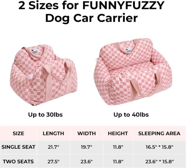 FUNNYFUZZY Dog Car Seat, Dog Car Bed (Pink, Two Seats - 2 Dog leashes) - Image 7