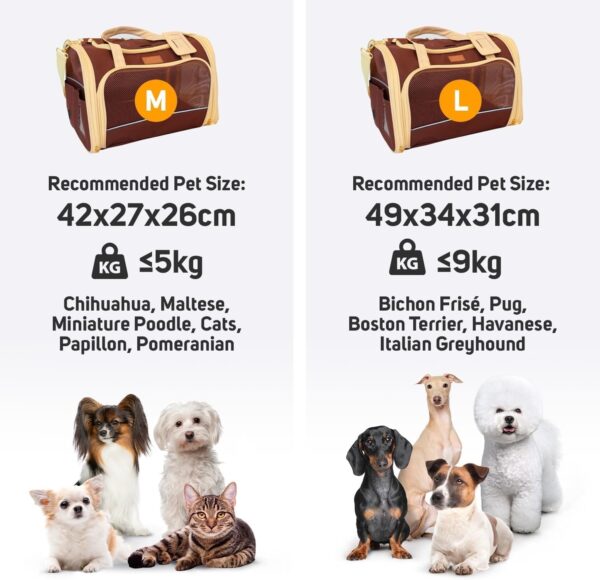 PetProved Pet Carrier Dog Carrier for Small Medium Dogs Large Cat Carrier Bag Pet Carriers for Cats Pet Carriers for Dogs Cat Bag Travel Carrier Small Dog Car Carrier Bag Foldable Pet Carrier - Image 8