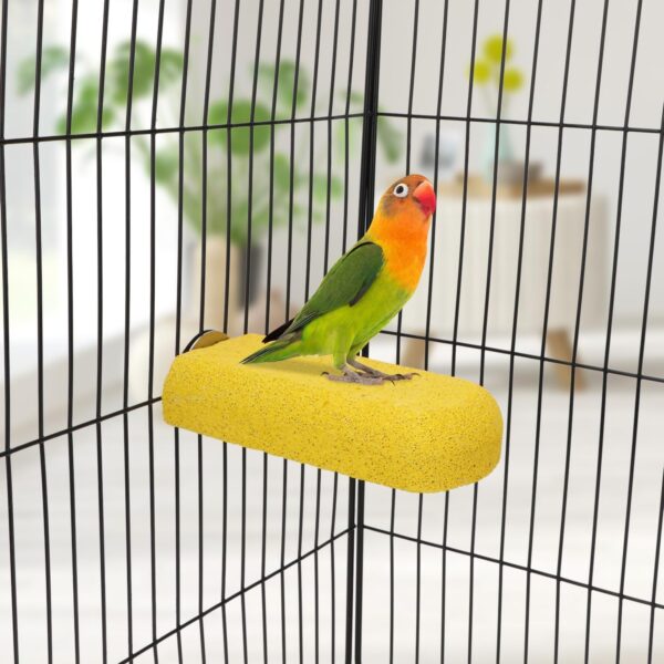 Bird Parrot Calcium Teeth Mouth Molar Grinding Stone Hamster Grinding Stone Chew Toy Perch Jumping Stand for Parrot Budgies Chinchilla Squirrel Hamster Cage Stand Platform - Image 7