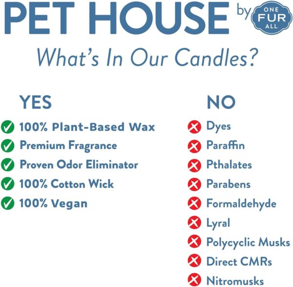 One Fur All - 100% Natural Soy Wax Candle- Pet Odour Eliminator, Up To 60 Hours Burn Time, Non-toxic, Reusable Glass Jar Scented Candles – Pet House Candle (Vanilla Sandalwood) - Image 5