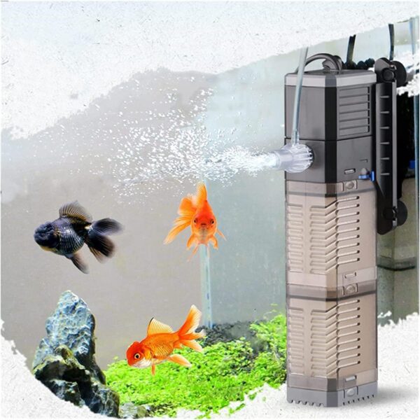 Tigerlily Enterprises 7W Fish Tank Filter 4-in-1 Internal Aquarium Filter, 500L/H Submersible Sponge Filters. Water Pump Oxygen Aeration Wave Maker for Fresh & Saltwater Aquariums up to 50L. - Image 5