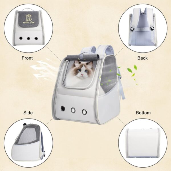 Cat Carrier Backpack, Pet Backpack Carrier for Small Cats Dogs, Breathable Dog Rucksack Cat Backpack for Hiking Travel Camping Outdoor Use - Image 4