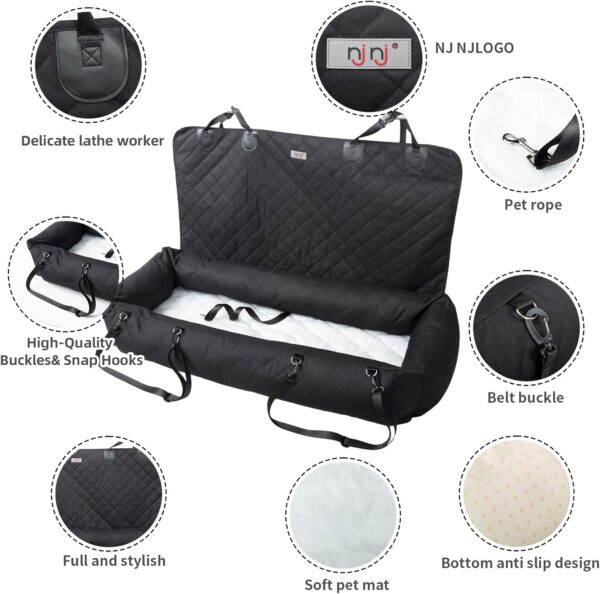 Dog Car Seat Large Size Dog,Double Dog Car Seat,Dog Car Beds for Medium Dogs,Pet Booster Seat,Puppy Car Seat,Extra Large Dog Car Seat,Dog Car Seat Up to 55lb - Image 3