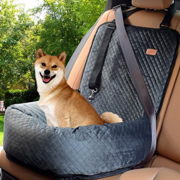 BOCHAO Dog Car Seat Pet Booster Seat Pet Travel Safety Car Seat,The Dog seat Made of Materials is Safe and Comfortable, and can be Disassembled for Easy Cleaning (Gray) - Image 4