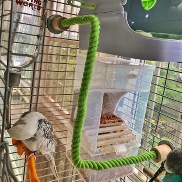 Bird Perch-Parrot/Parakeet/Parakeet Cage Rope Bungee Toys Light Green (55cm) - Image 3