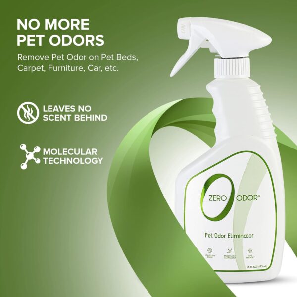 Zero Odor Pet Odor Eliminator - Air Cleaner, Purifier & Deodorizer - More Than an Air Freshener - Actually Eliminates Odors at a Molecular Level - Trigger Spray (16 ounces) - Image 2