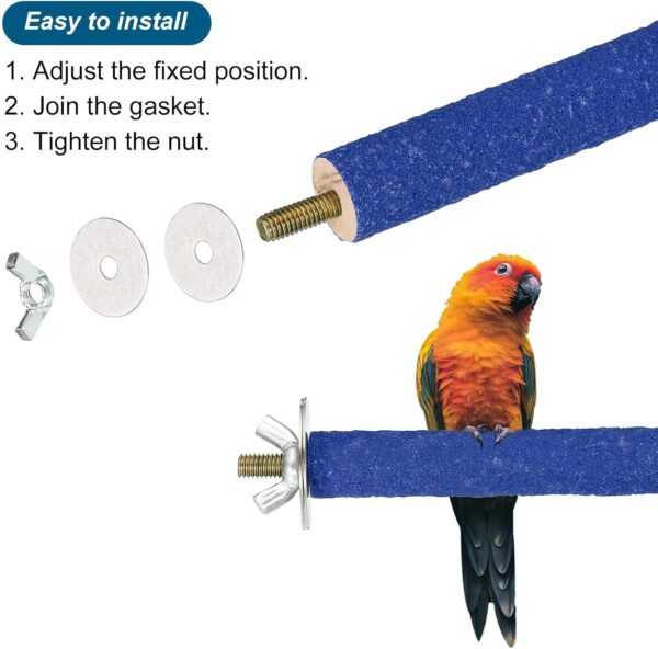 PATIKIL 0.8x5.5 Inch Bird Cage Perch, Parrot Stand Paw Grinding Stick Bird for Parakeet Cockatiel Cage Accessory, Blue - Image 3