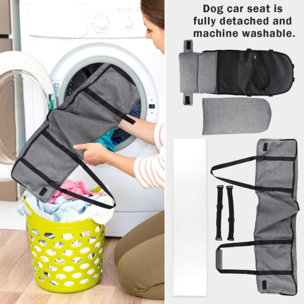 Bylphy Dog Car Seat for Console Booster Car Seat for Small Dog with Removable Pad Washable and Durable, Interactive Pet Car Seat Dog Carrier Handbag (Grey) - Image 5