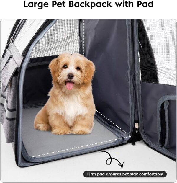 Pet Trolley Backpack,Pet Carrier on Wheels,Multi-Function Pet Carrier with Adjustable Height and Airline Approved Pet Collapsible & Detachable Trolley,Breathable Pet Travel Carrier for Dogs Cats - Image 7