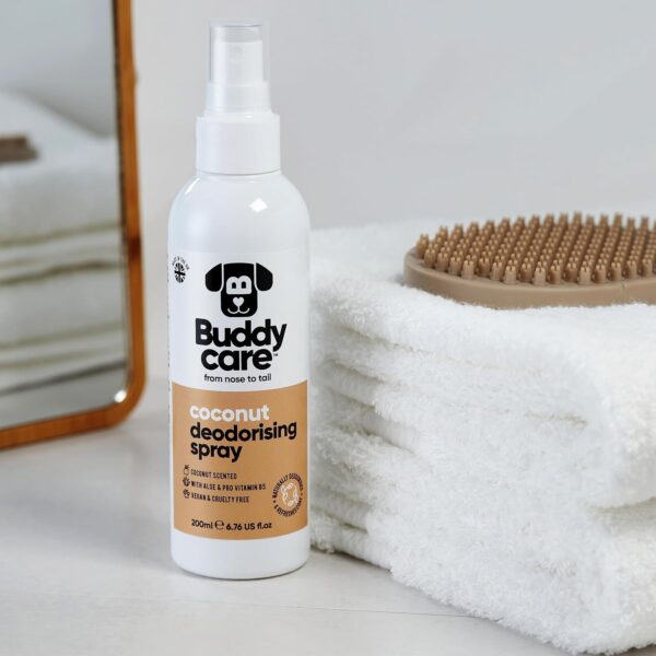 Buddycare Dog Deodorising Spray - Deodorising Spray for Dogs - With Aloe Vera and Pro Vitamin B5 (Coconut, 200ml) - Image 5
