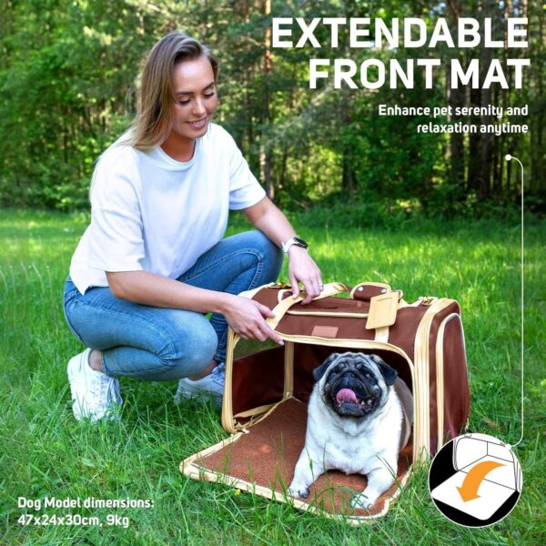 PetProved Pet Carrier Dog Carrier for Small Medium Dogs Large Cat Carrier Bag Pet Carriers for Cats Pet Carriers for Dogs Cat Bag Travel Carrier Small Dog Car Carrier Bag Foldable Pet Carrier - Image 3