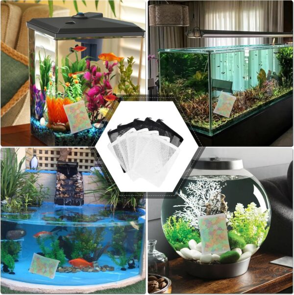 10PCS Aquarium Filter Bags Fish Tank Media Mesh Filter Bag With Zippe Reusable High Flow Nylon Mesh Media Net Bag for Fish Tank Bio Balls Pelletized Carbon Ammonia Remover Ceramic Rings - Image 7