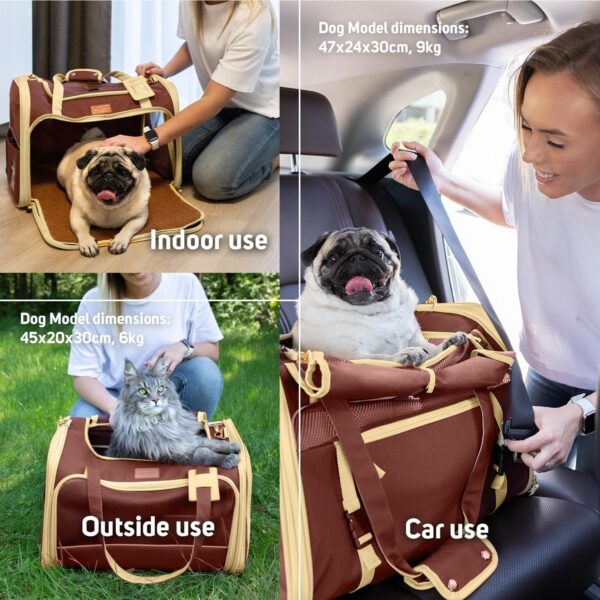 PetProved Pet Carrier Dog Carrier for Small Medium Dogs Large Cat Carrier Bag Pet Carriers for Cats Pet Carriers for Dogs Cat Bag Travel Carrier Small Dog Car Carrier Bag Foldable Pet Carrier - Image 6