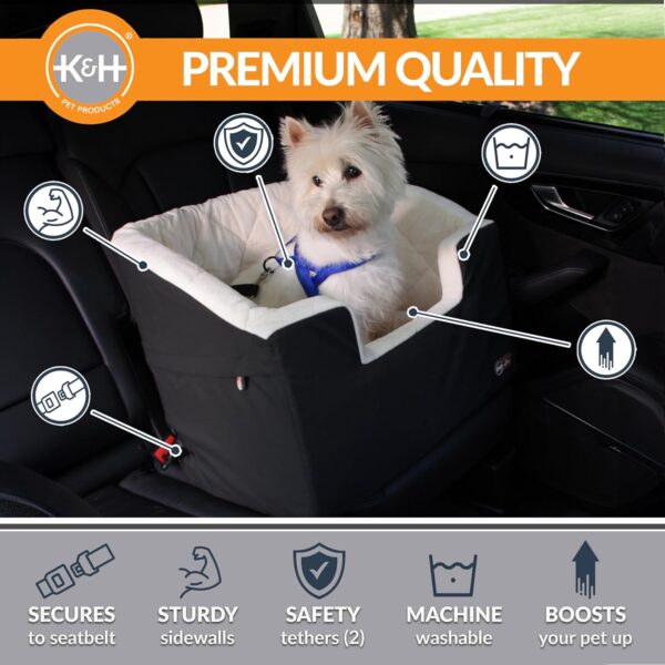 K&H Pet Products Bucket Booster Pet Seat - Dog Booster Seat Car Seat for Dogs & Cats Collapsible Small Black/Cream, 100546597 - Image 2