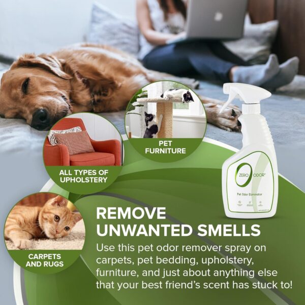 Zero Odor Pet Odor Eliminator - Air Cleaner, Purifier & Deodorizer - More Than an Air Freshener - Actually Eliminates Odors at a Molecular Level - Trigger Spray (16 ounces) - Image 3