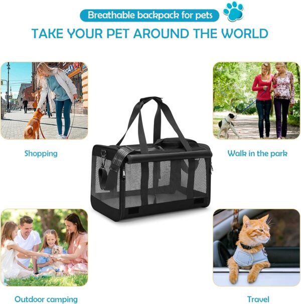 ALLSOPETS Pet Carrier Bag Cat Carrier Handbag Portable Dog Travel Bag Shoulder Bag Suitable for Both Long and Short Trips Used for Cats Dogs Puppies Under 9KG Black - Image 6