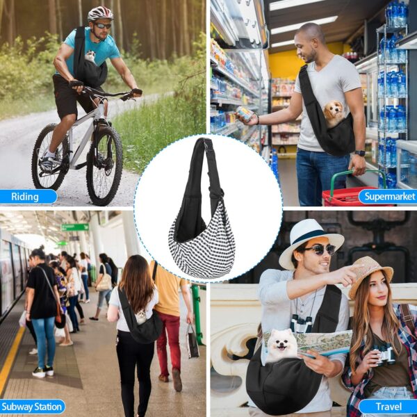 Sarsumir Dog Carrier Bag Dog Sling, Hand Free Pet Carrier for Small Medium Cat Dog, Puppy Carrier with Adjustable Shoulder Strap Puppy Sling for Travel Walking Shopping, Black - Image 6
