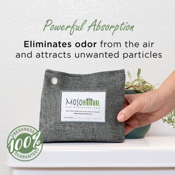 Moso Natural Air Purifying Bag 300g. A Scent Free Odour Eliminator for Closets, Bathrooms, Laundry Rooms, Pet Areas. Premium Moso Bamboo Charcoal Odour Absorber. Freestanding Design - Image 2