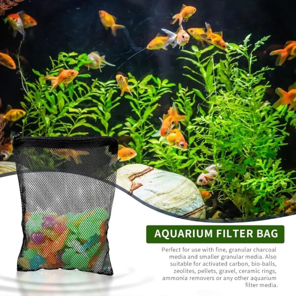 10PCS Aquarium Filter Bags Fish Tank Media Mesh Filter Bag With Zippe Reusable High Flow Nylon Mesh Media Net Bag for Fish Tank Bio Balls Pelletized Carbon Ammonia Remover Ceramic Rings - Image 4