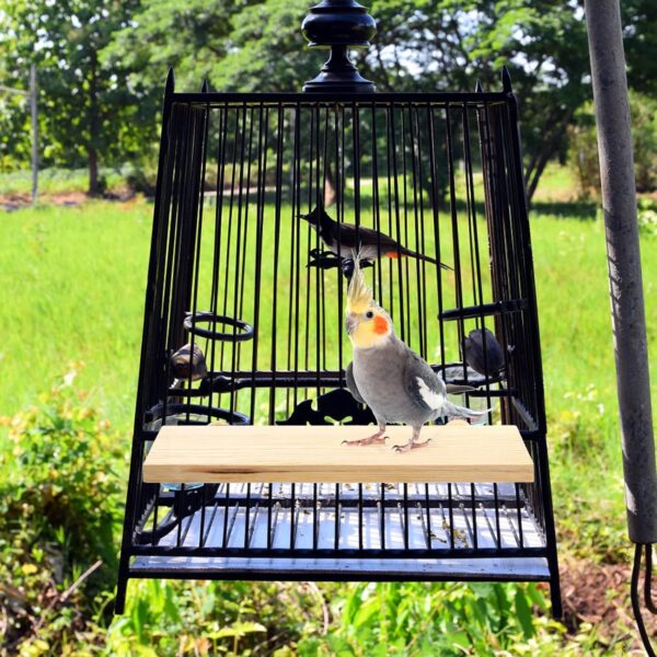 Okllen 3 Pack Wood Bird Platform, Parrot Wood Platform, Wood Pet Climbing Platform Playground Cage for Conure, Chinchilla, Parakeet, Budgie, Cockatiel - Image 4