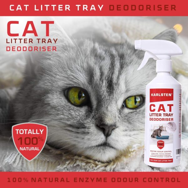 karlsten Cat Litter Spray Deodorizer - 100% Bio-Based, Destroys bacteria,Fresh Lemon Fragrance Odour Eliminator & Neutralizer - Extends Cat Litter Life & Absorbs Odours - Image 5