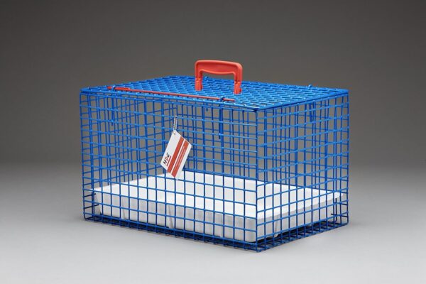 MDC Cat Carrier, all round view, great for travel, ideal for vets visits, top opening, Blue - Image 7