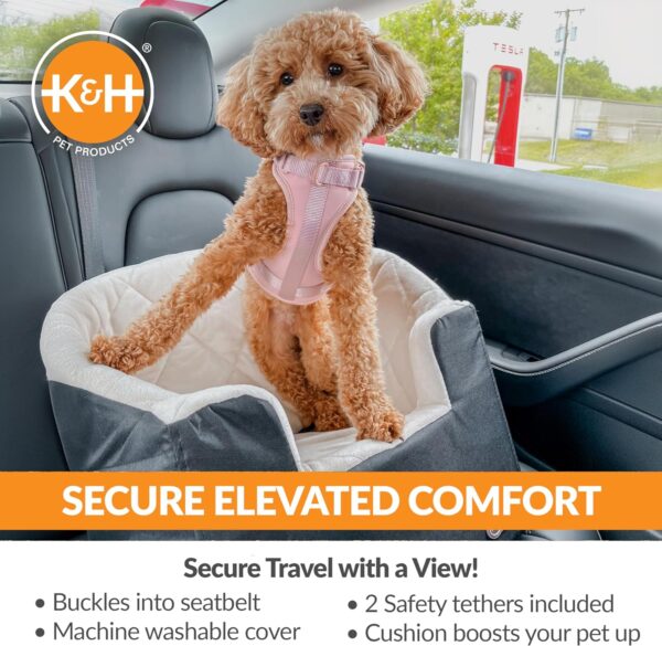 K&H Pet Products Bucket Booster Pet Seat - Dog Booster Seat Car Seat for Dogs & Cats Collapsible Small Black/Cream, 100546597 - Image 3