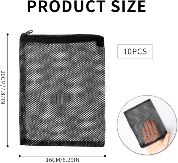 10PCS Aquarium Filter Bags Fish Tank Media Mesh Filter Bag With Zippe Reusable High Flow Nylon Mesh Media Net Bag for Fish Tank Bio Balls Pelletized Carbon Ammonia Remover Ceramic Rings - Image 2