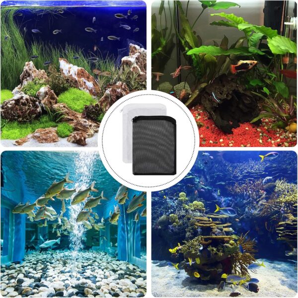 cobee Aquarium Filter Bags,10Pcs Fish Tank Media Mesh Filter Bag with Plastic Zipper, High Flow Media Mesh Filter Bags for Fish Tank Bio Balls(1mm Mesh Hole) - Image 7