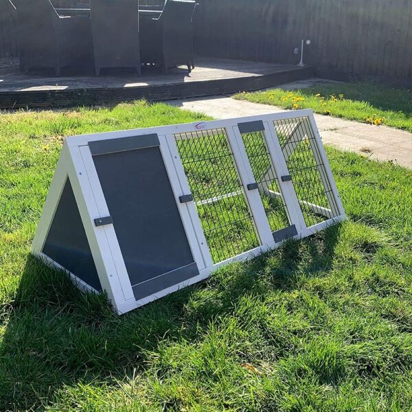 Bunny Business Pet Supplies Apex Run with Enclosure Rabbit/Guinea Run Hutch Hutches, 4ft Triangular Runs (GREY-HVY) - Image 2