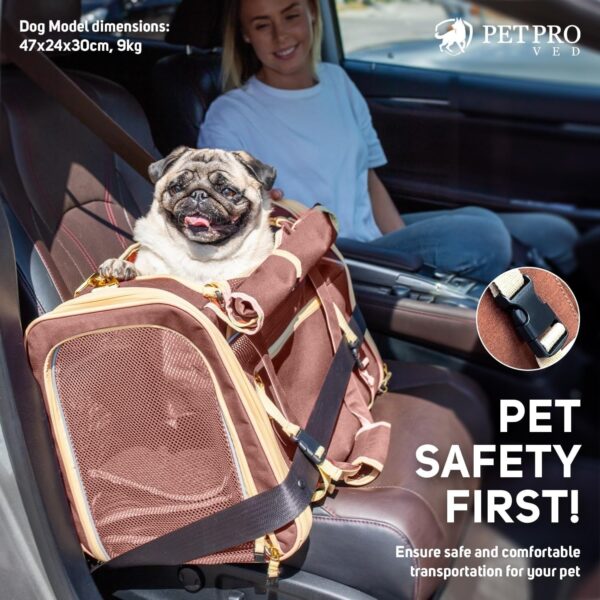 PetProved Pet Carrier Dog Carrier for Small Medium Dogs Large Cat Carrier Bag Pet Carriers for Cats Pet Carriers for Dogs Cat Bag Travel Carrier Small Dog Car Carrier Bag Foldable Pet Carrier - Image 9