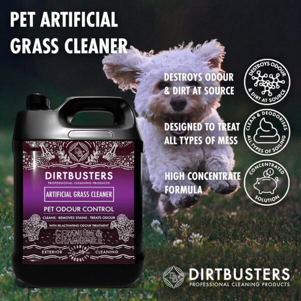 Dirtbusters Pet Artificial Grass Cleaner With Odour & Urine Eliminator For Dogs & Cats, To Clean, Remove Stains & Deodorise (5L) - Image 2