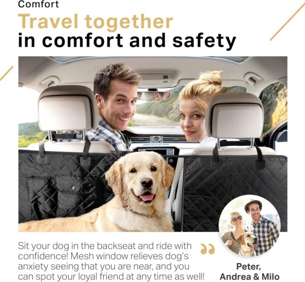 PETPROVED Dog Car Seat Cover for Dogs Hammock for Car Dog Car Seat Covers for Cars Back Seats Waterproof Car Seat Cover Rear Back Seat Cover - Image 9